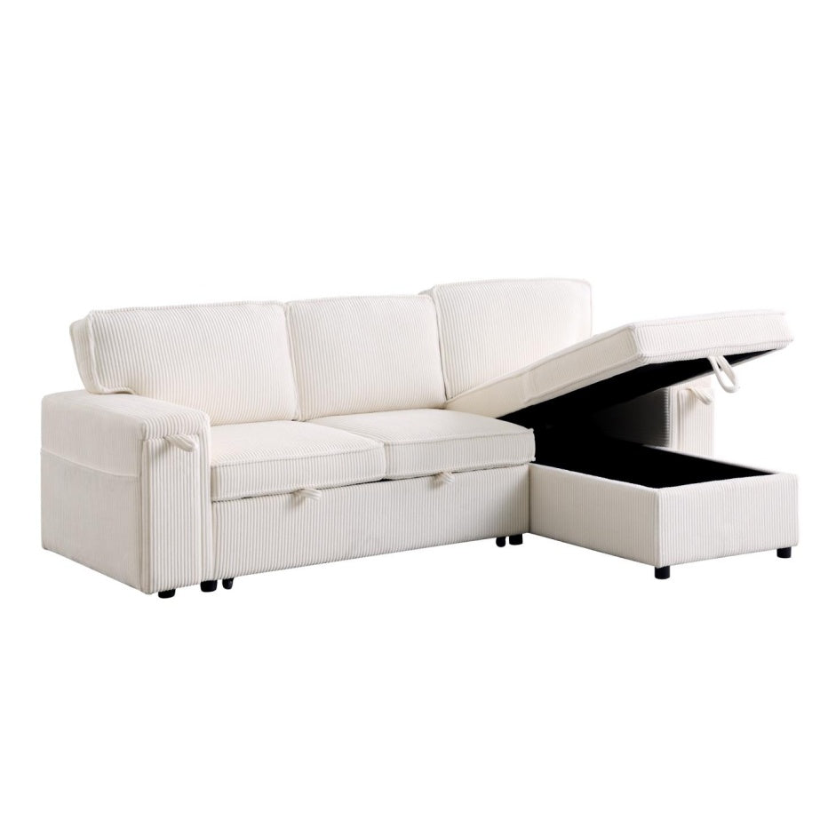 Upholstery Sleeper Sectional Sofa With Storage Space