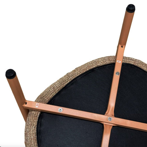 Modern 2 Piece Accent Chair Set With Coffee Table  Apricot Brown PP  Steel Frame Sofa Set, Soft Cushioned Seating For Living Room, Lounge, Balcony