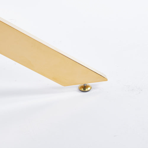 Golden Dining Table With Cross Metal Leg And Glass,Modern Space Saving Kitchen Table For Living Room,120x120x75cm Square Glass