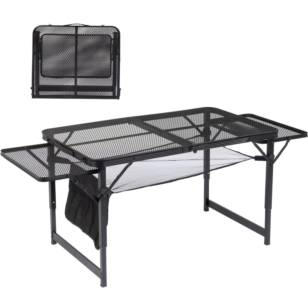 4.7ft Black Outdoor Folding Table