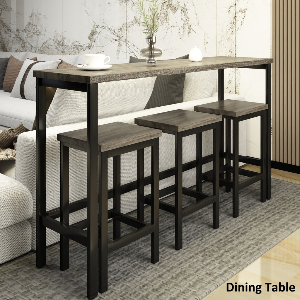 TOPMAX Counter Height Dining Table Set With 3 Stools Pub Kitchen Side Table