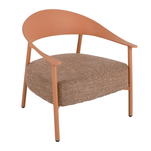 Modern 2 Piece Accent Chair Set With Coffee Table  Apricot Brown PP  Steel Frame Sofa Set, Soft Cushioned Seating For Living Room, Lounge, Balcony