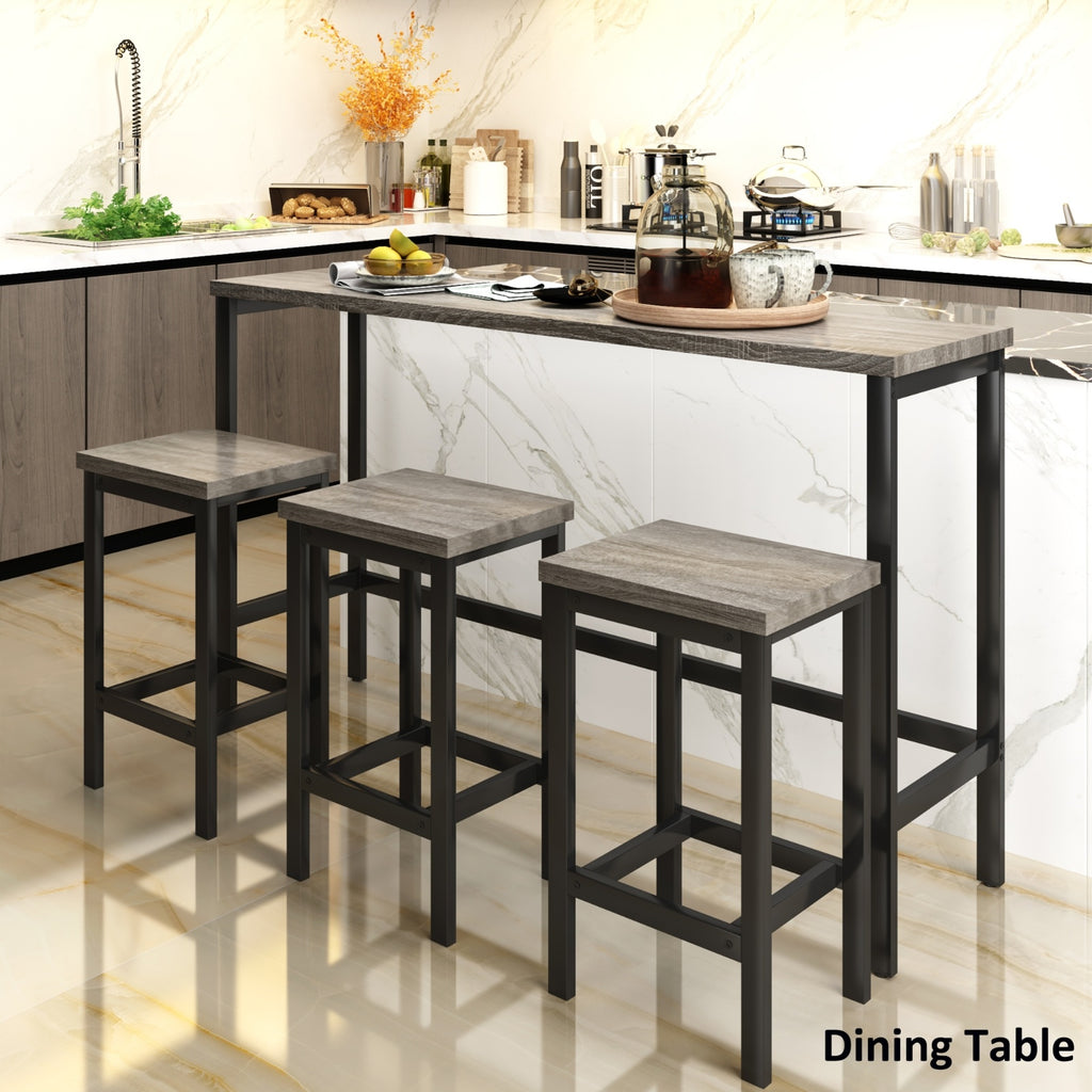 TOPMAX Counter Height Dining Table Set With 3 Stools Pub Kitchen Side Table