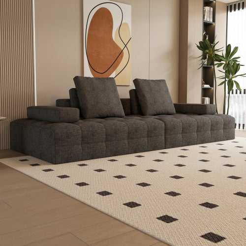 Sofa Couch For Living Room, Modern Loveseat Sofa With Extra Deep Seats, Comfy Armrests, Couches For Living Room Apartment Lounge, Easy Assembly, Grey