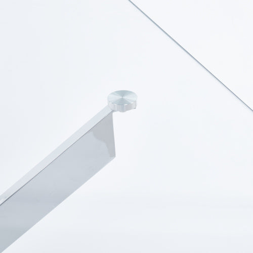 Golden Dining Table With Cross Metal Leg And Glass,Modern Space Saving Kitchen Table For Living Room,120x120x75cm Square Glass