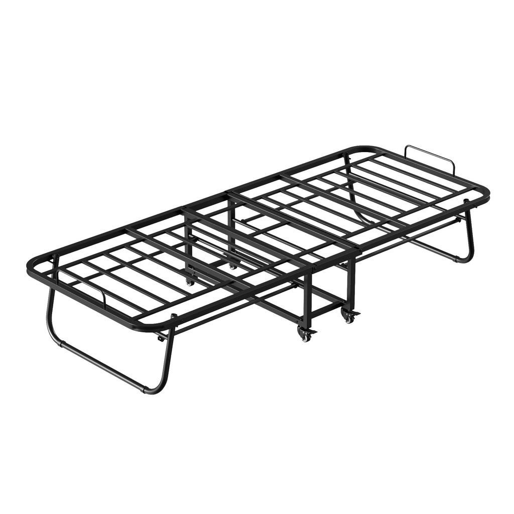 Folding Bed With Mattress  Foam Mattress All Steel Pipe Frame