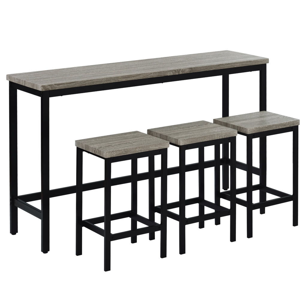 TOPMAX Counter Height Dining Table Set With 3 Stools Pub Kitchen Side Table