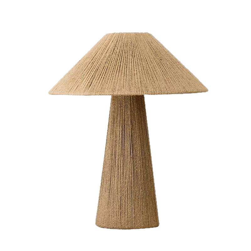 Japanese-style Bamboo Hat Woven Table Lamp