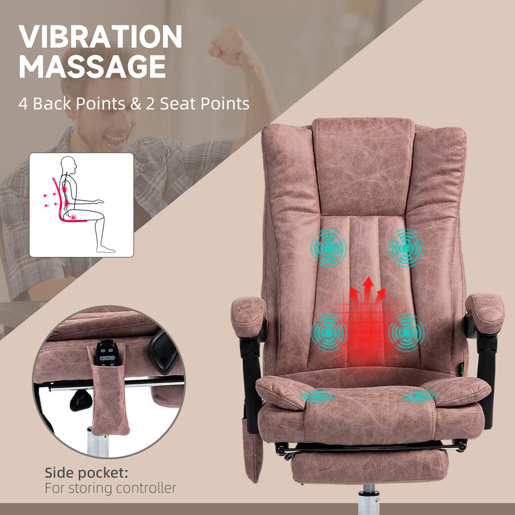 Massage Office Chair With 6 Points And Heat, Reclining Computer Chair With Adjustable Height And Footrest