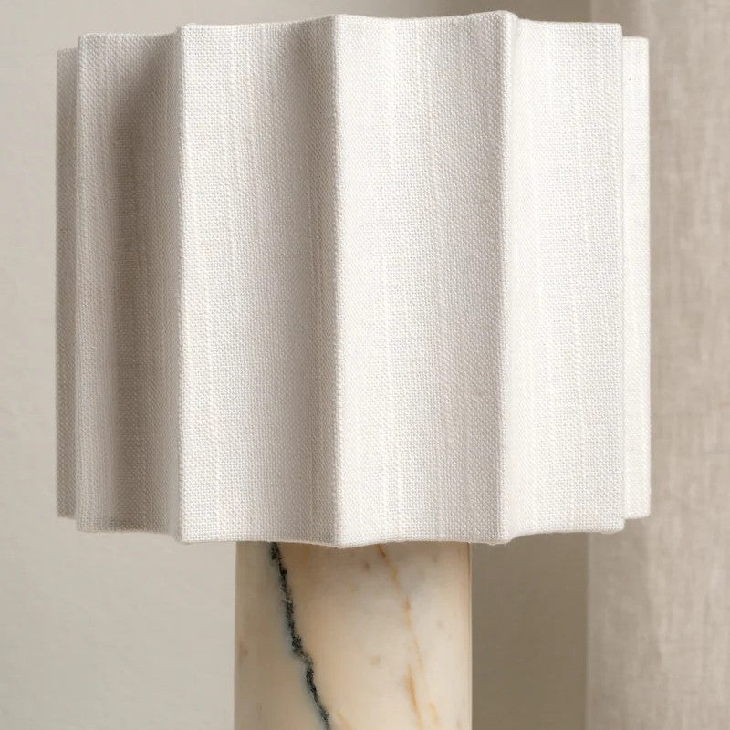 Modern Minimalist Marble Creative Pleated Cloth Cover Decorative Table Lamp