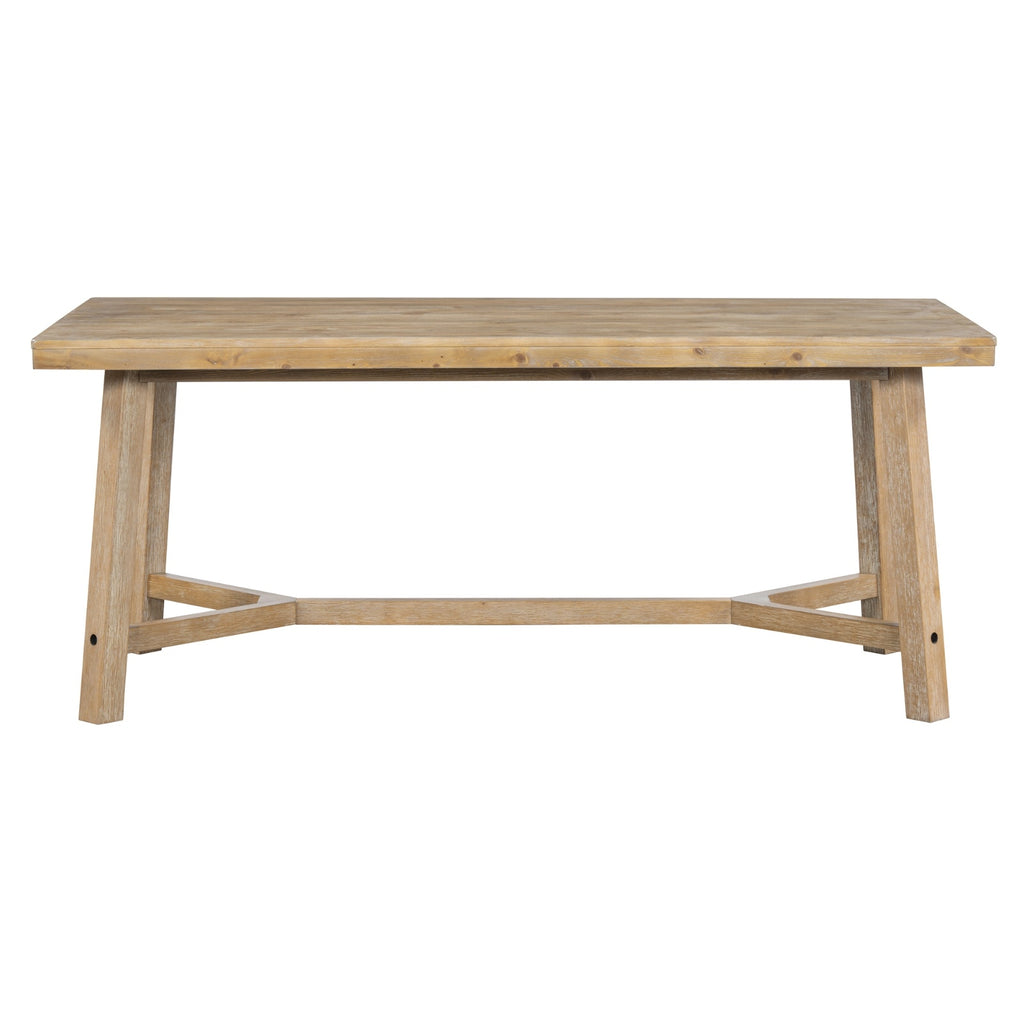 TREXM 6-piece Retro Farmhouse Style Dining Set, Rectangular Table And 4 Upholstered Chairs With Ratt