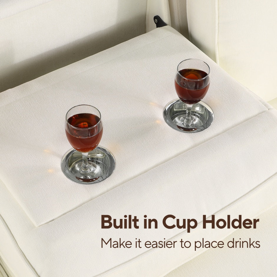 USTYLE Upholstery Sleeper Sectional Sofa With Storage Space, USB Port, 2 Cup Holders On Back Cushions