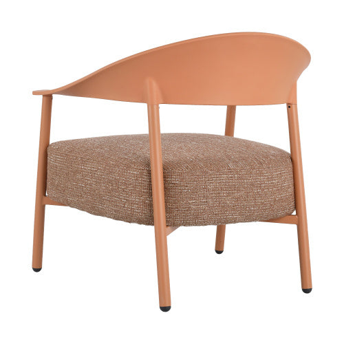 Modern 2 Piece Accent Chair Set With Coffee Table  Apricot Brown PP  Steel Frame Sofa Set, Soft Cushioned Seating For Living Room, Lounge, Balcony