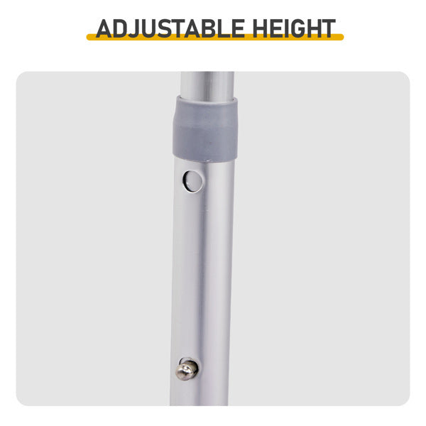 4ft 47cm Wide Black Outdoor Folding Table, Aluminum Alloy Rectangular, Two-fold Tabletop With Black Fabric Cupboard, 3 Height Adjustments.